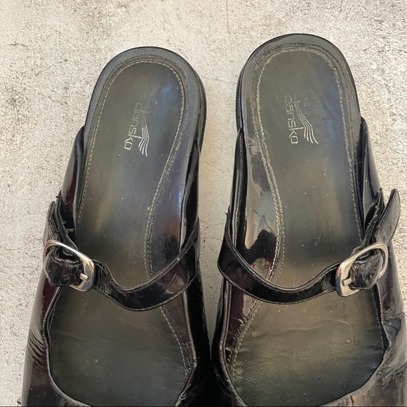 DANSKO 37 Patent Leather Black Slide Buckle Sandal slip on shoes summer - Picture 5 of 11